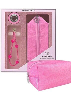 Velvet Caviar Large Gift Set Hot Pink Leopard NWT